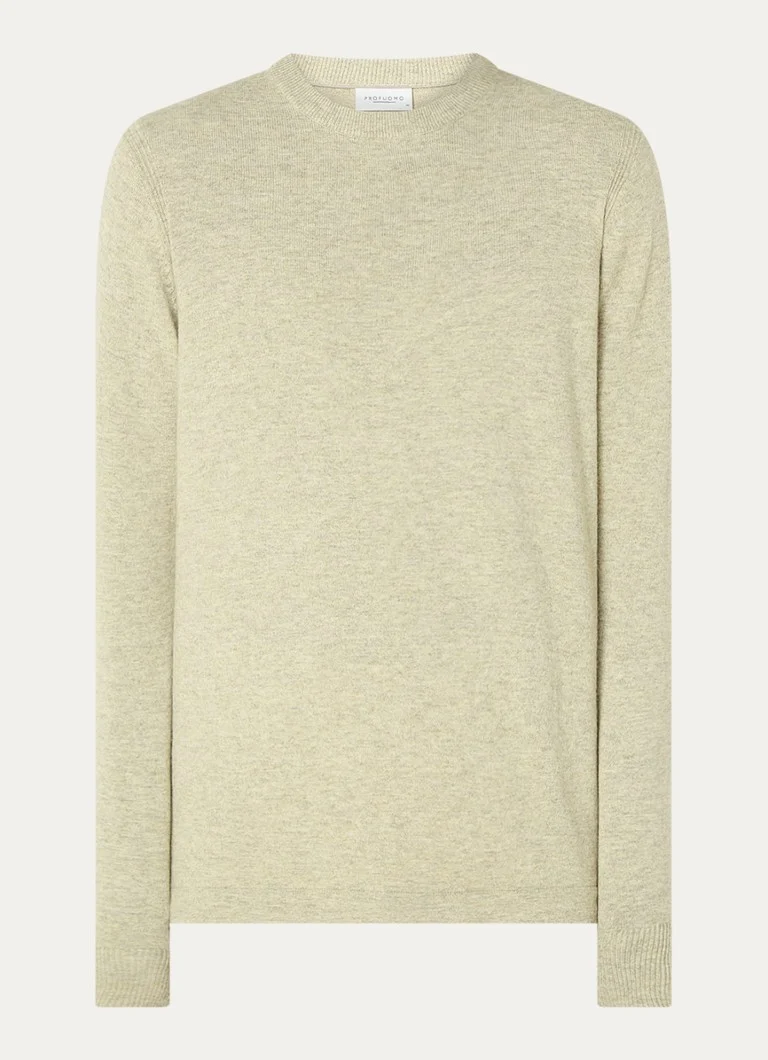 Profuomo Fine-knit wool blend pullover with melange design