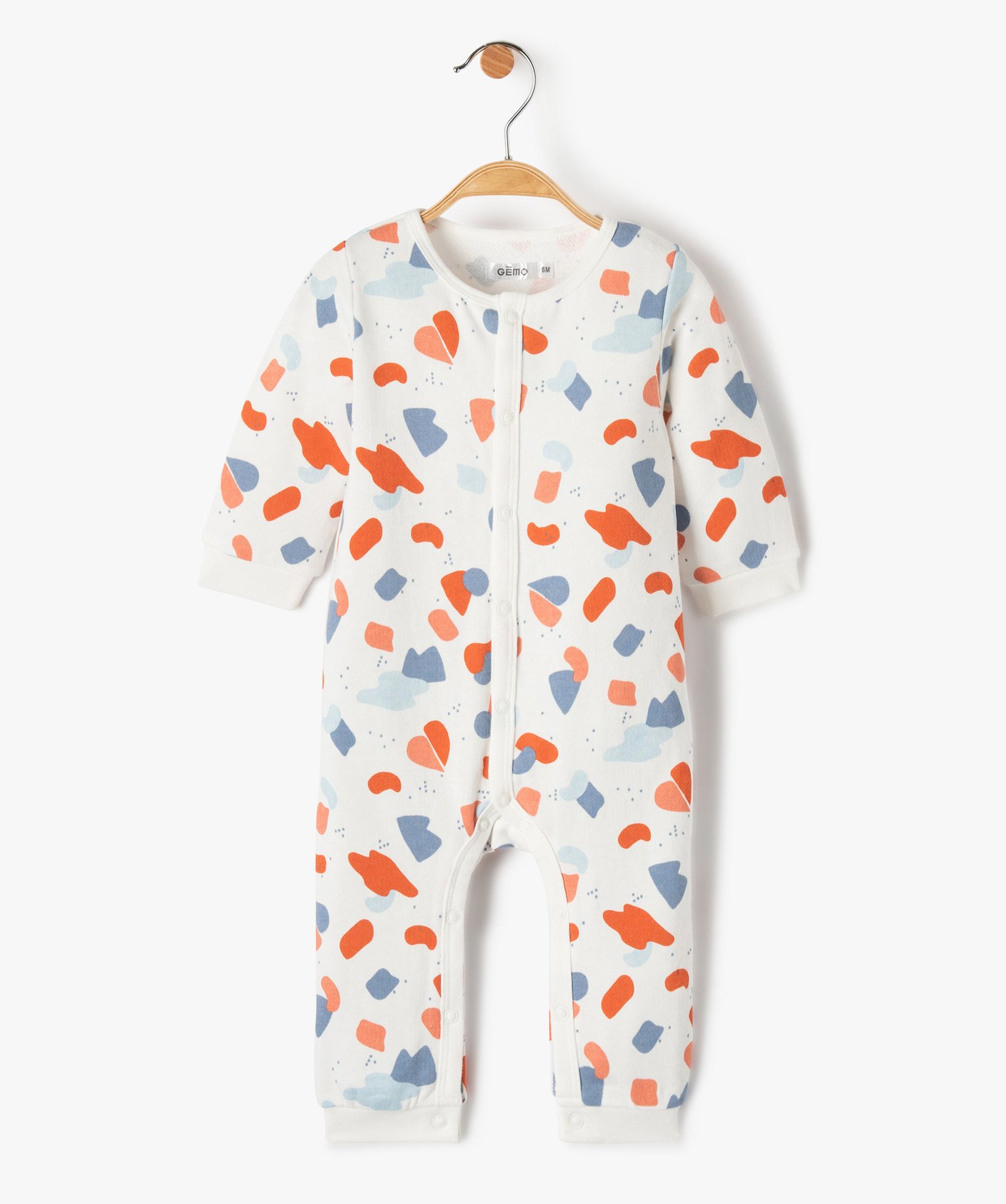 Pyjama bébé imprimé sans pieds avec ouverture devant ecru | GEMO