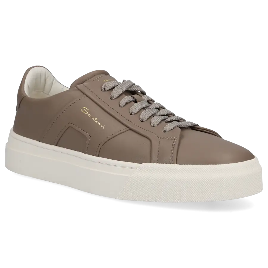 Santoni - Sneaker low DOUBLE BUCKLE Kalbsleder - grau