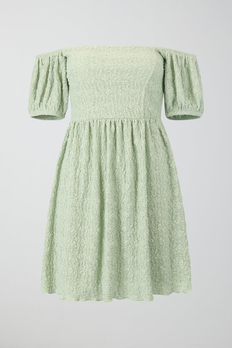 Puff sleeve off shoulder dress