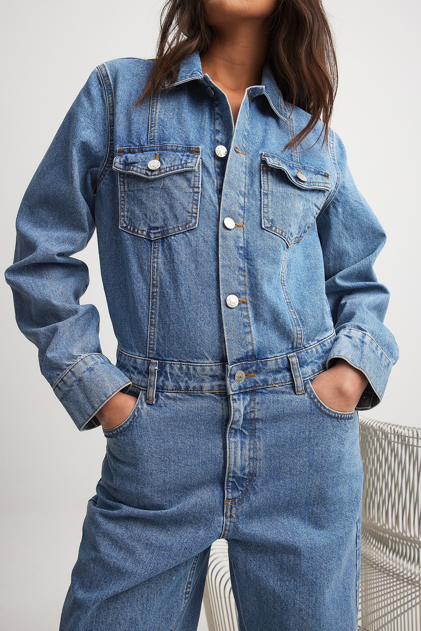 Loose Denim Jumpsuit