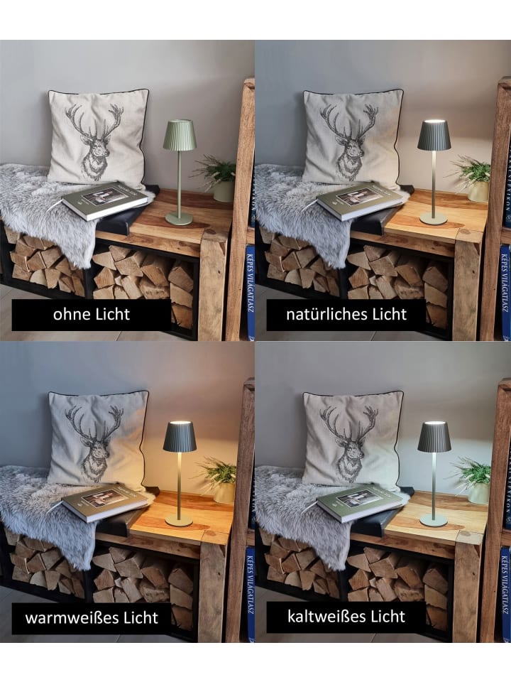 Coen Bakker LED Tischlampe dimmbar Touch Farbwechsler IP44 Innen & Außen 36,5x11cm in Grün günstig kaufen onesize