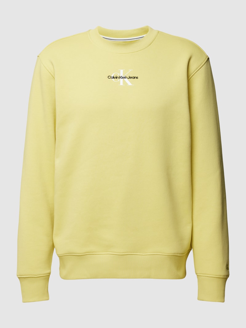 Sweatshirt mit Label-Detail in hellgelb