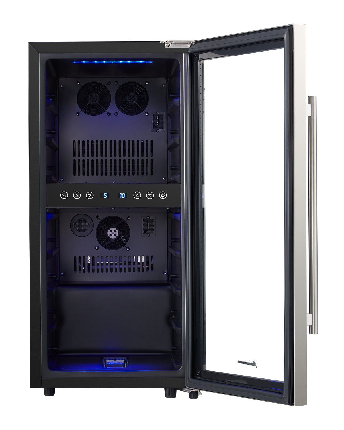 kalamera Weinkühlschrank KRC-33BSS, für 33 Standardflaschen á 0,75l,2 Zonen