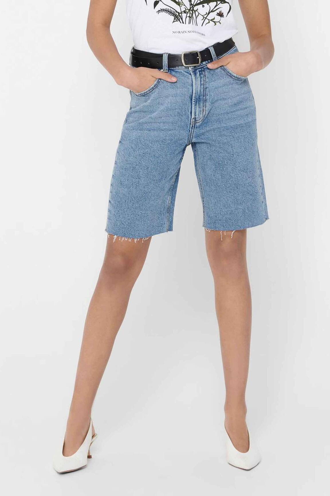 Only Bermudas Femme couleur bleu
