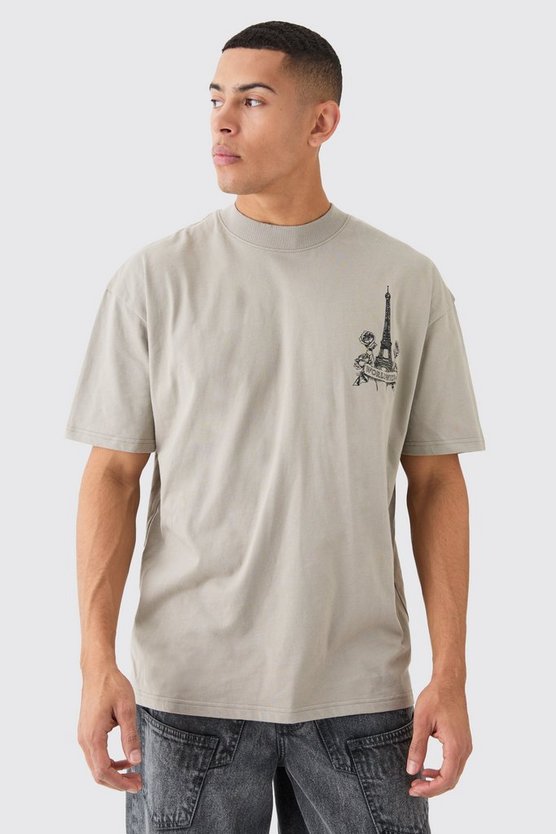 Oversize T-Shirt mit Stickerei