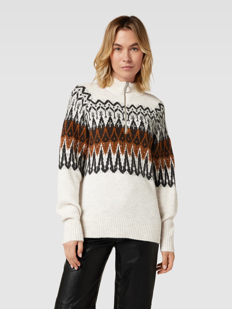 Norwegerpullover mit Lanawoll-Anteil Modell 'ALEJA' in offwhite