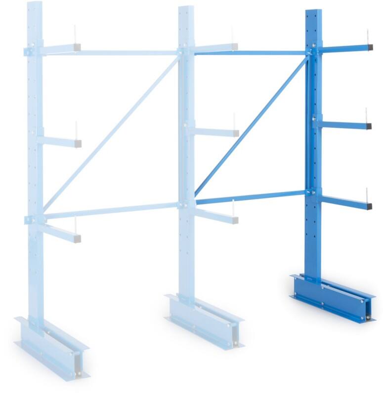MANORGA Einseitiges Anbauregal mit 3 Ebenen Cantilever 1.000 x 600 x 2.000 mm