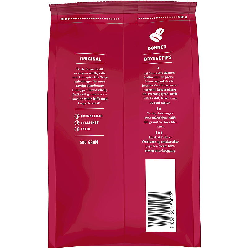 Friele Hele bønner Friele 500 g, frokostkaffe