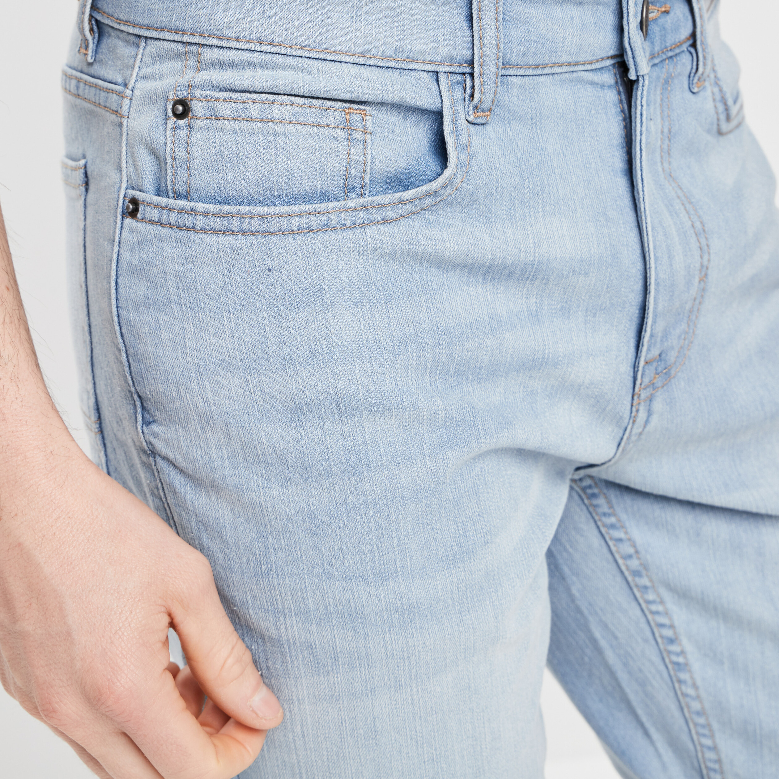 Bermuda regular en jean denim bleach homme | La Halle