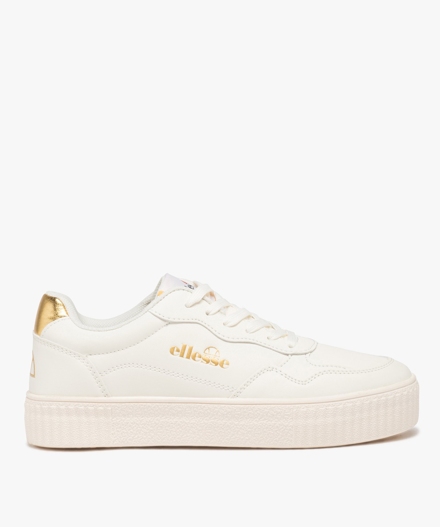 Baskets femme unies style rétro détail doré - Ellesse blanc | GEMO
