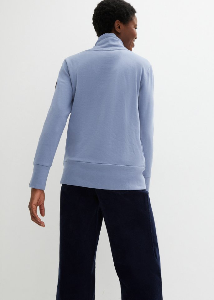 Sweatshirt mit großem Kragen aus Bio-Baumwolle