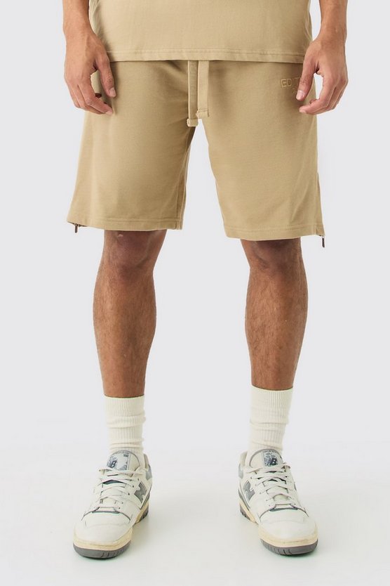 Oversize Shorts mit Reißverschluss-Saum