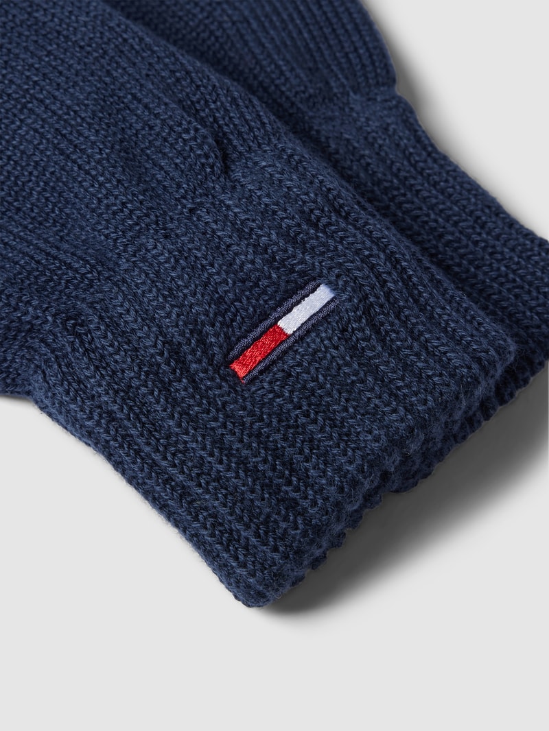 Handschuhe mit Label-Stitching in marineblau