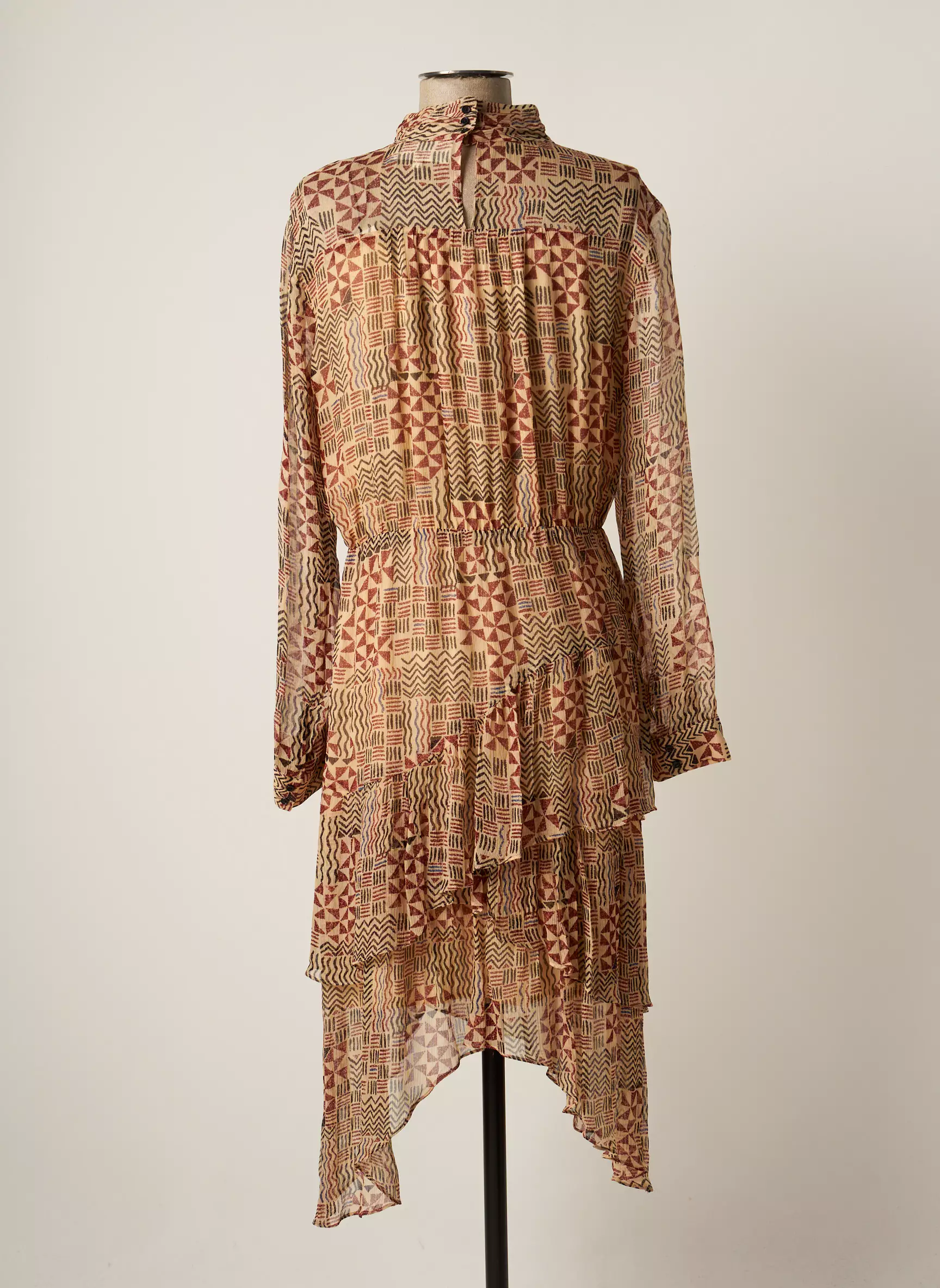 Ba Sh Robes Mi Longues Femme couleur beige