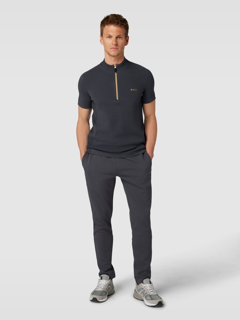 Poloshirt mit Reißverschluss Modell 'Zinos' in graphit