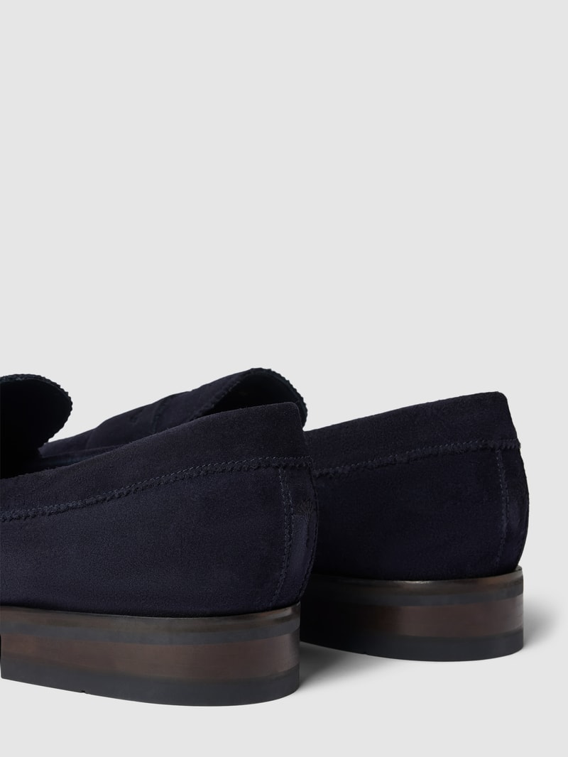 Penny-Loafer mit Label-Details in marineblau