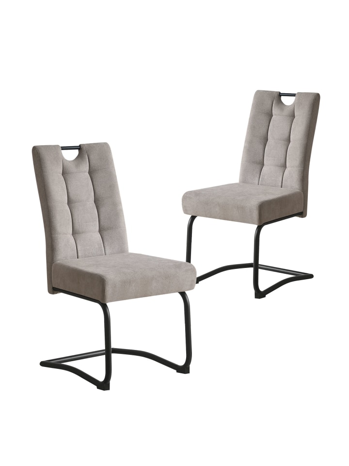 B&D Home 2er-Set: Esszimmerstuhl SOFIA in Grau - (B)48 x (H)96 x (T)60 cm günstig kaufen onesize