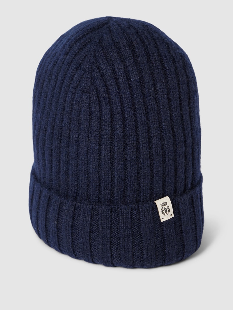 Beanie mit Label-Detail in marineblau