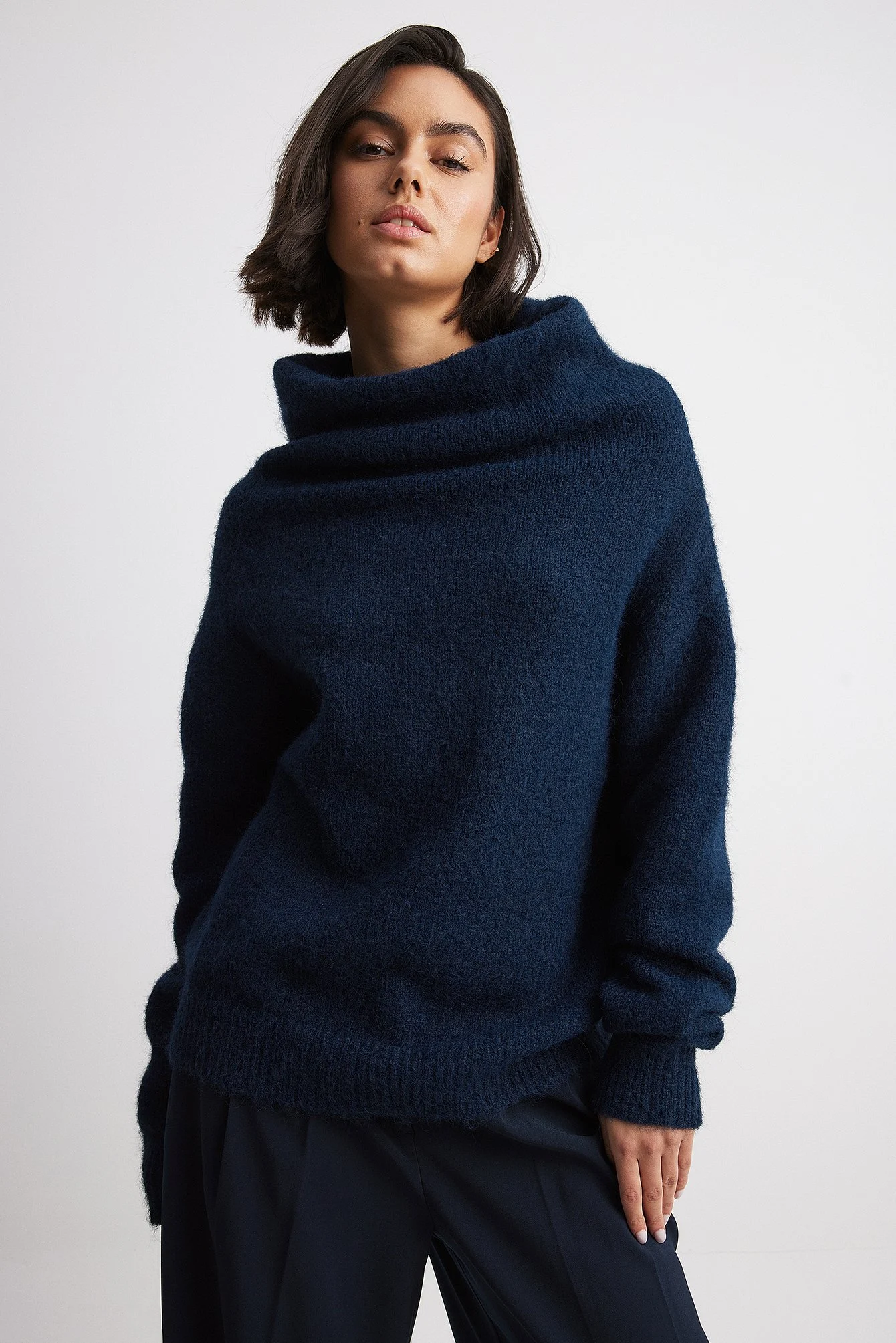Strickpullover mit Rollkragen