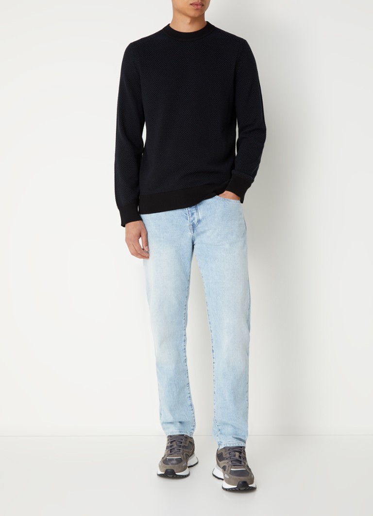 Pulover HUGO BOSS Kaposki din tricot gros și elastic