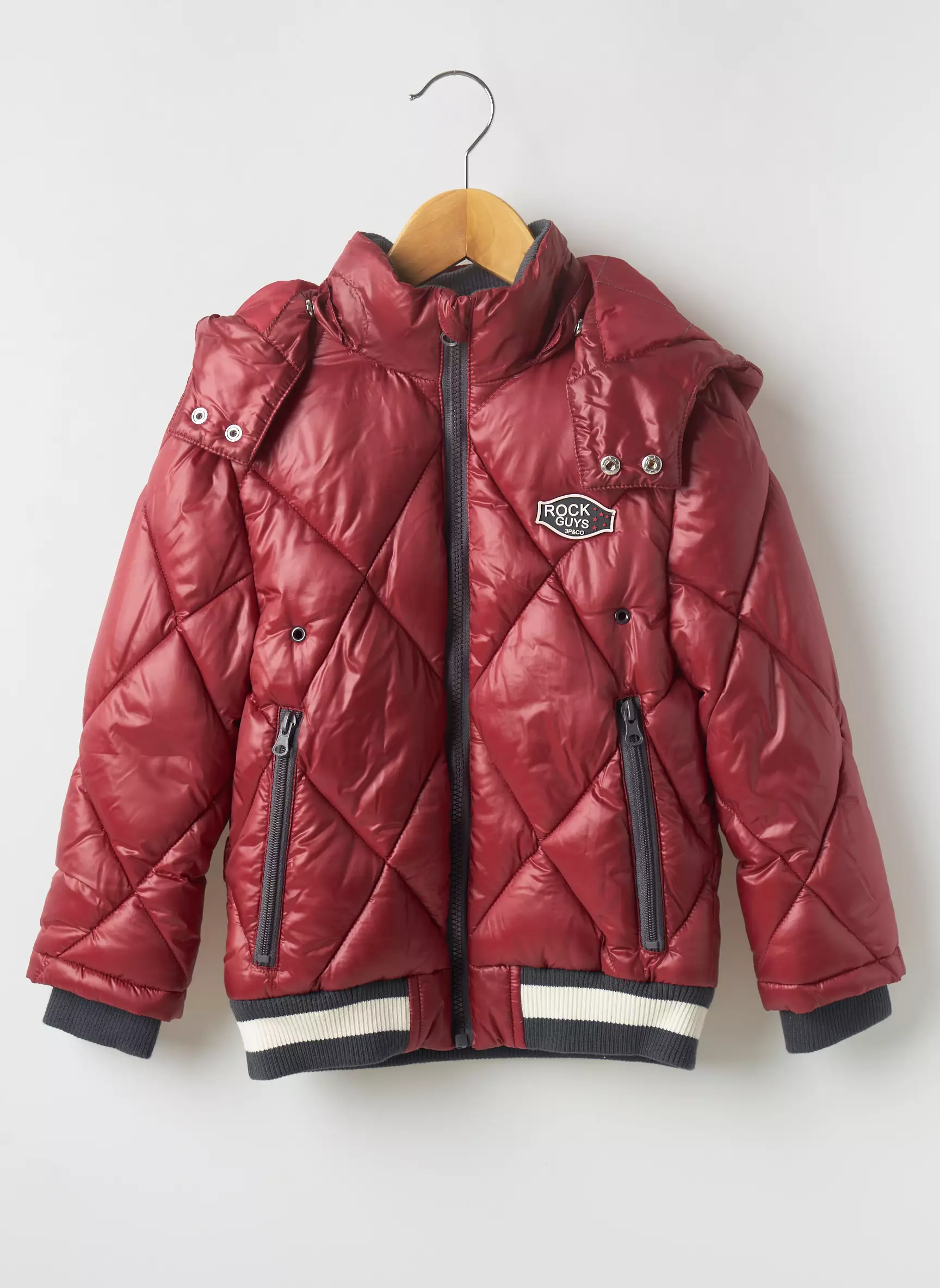 3 Pommes Doudounes Garcon couleur rouge