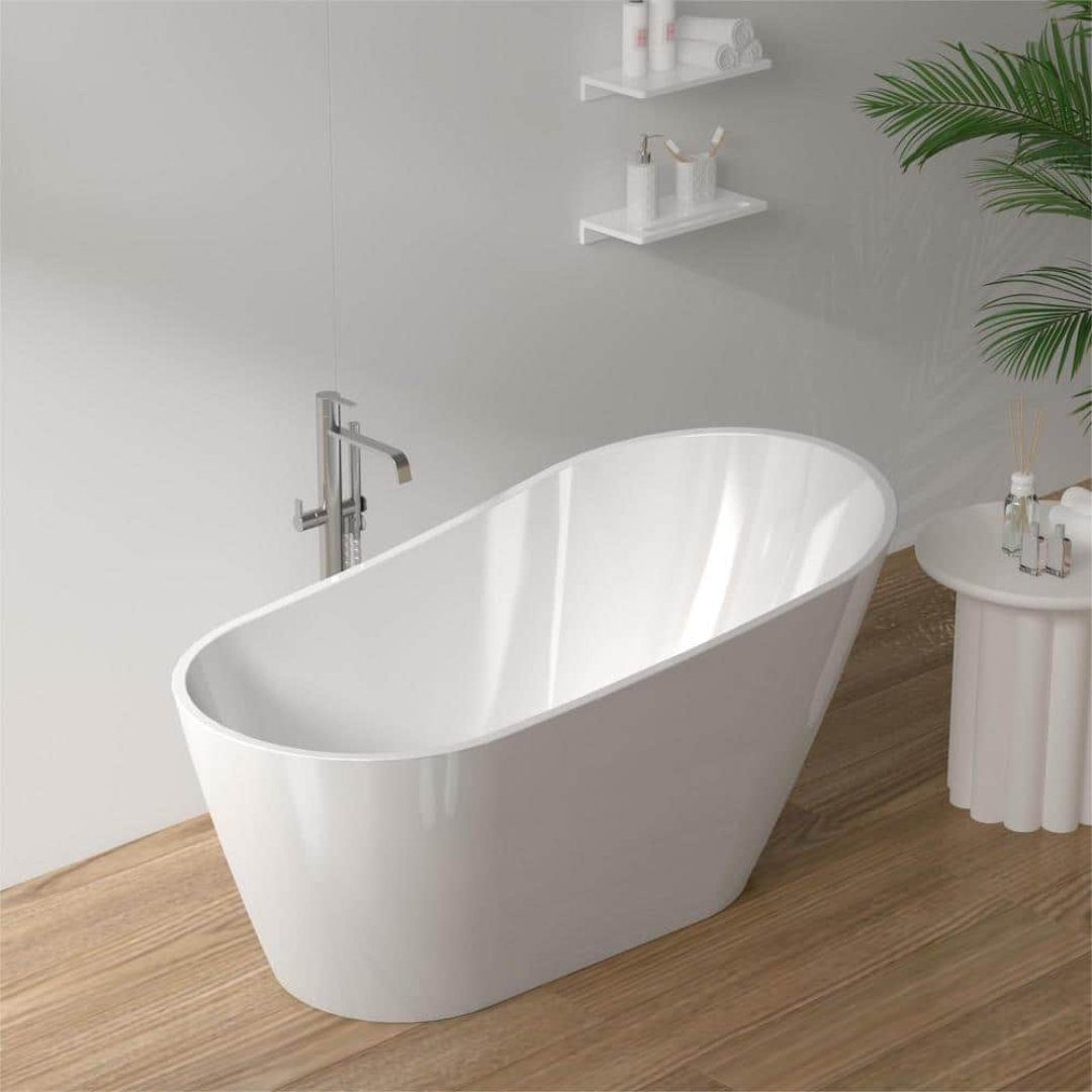 Goom Badewanne VITO, Acryl Weiß Glänzend mit Ablaufgarnitur, 160cm/170cm