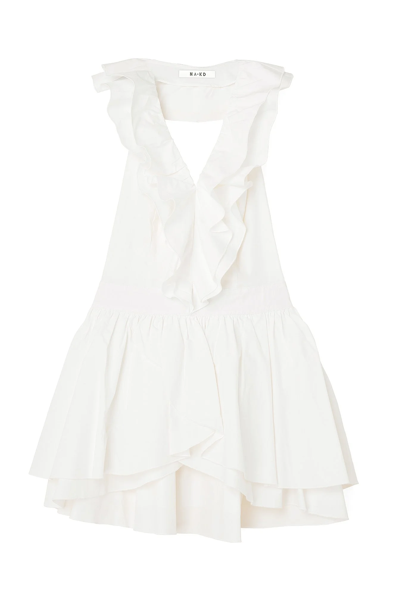 Minikleid mit gewebtem Volantdetail