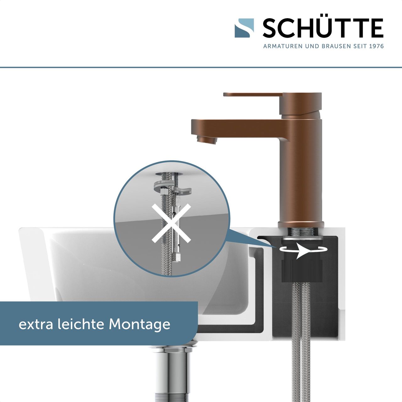 Schütte ELEPHANT Waschtischarmatur, Kupfer