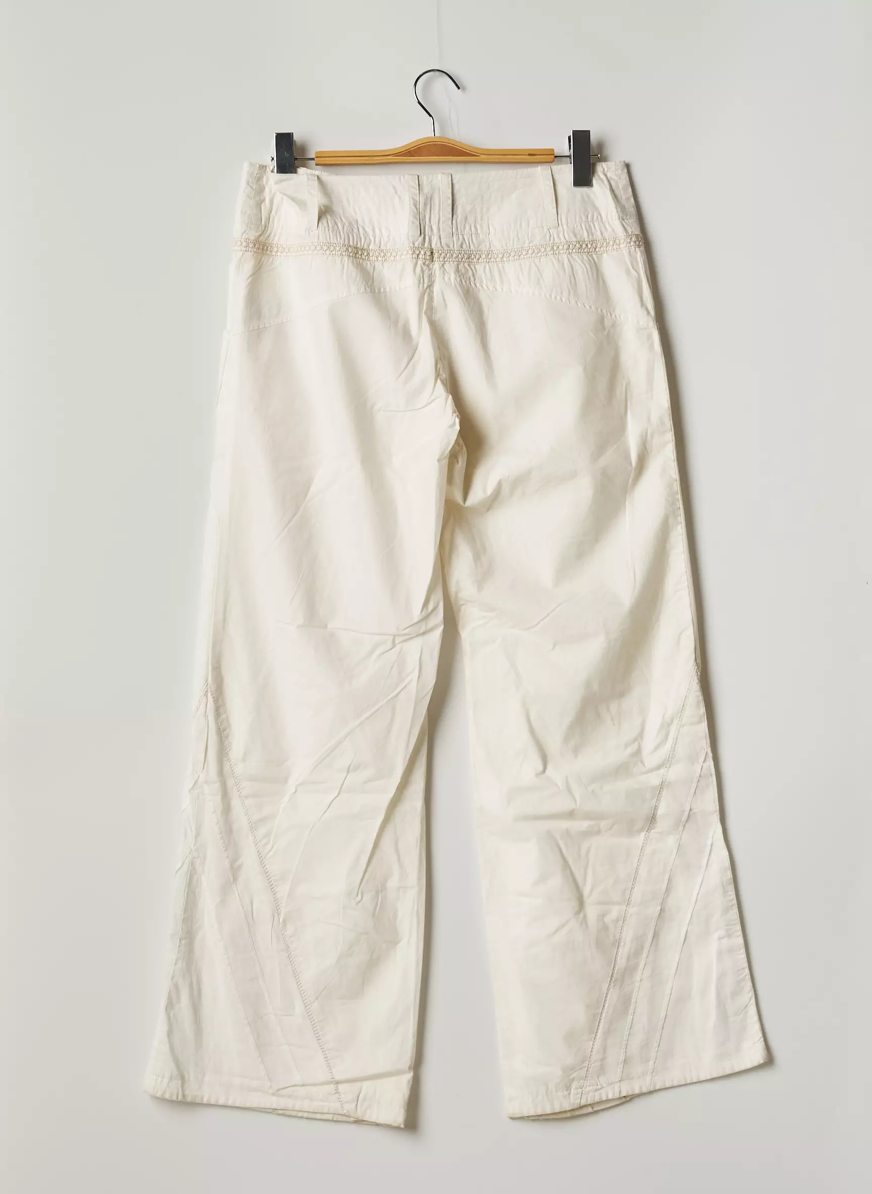 2 Two Pantalons Larges Femme couleur beige