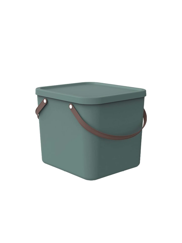 Rotho Albula Aufbewahrungsbox 40l mit Deckel, recyceltem Kunststoff in Mistletoe grün günstig kaufen onesize
