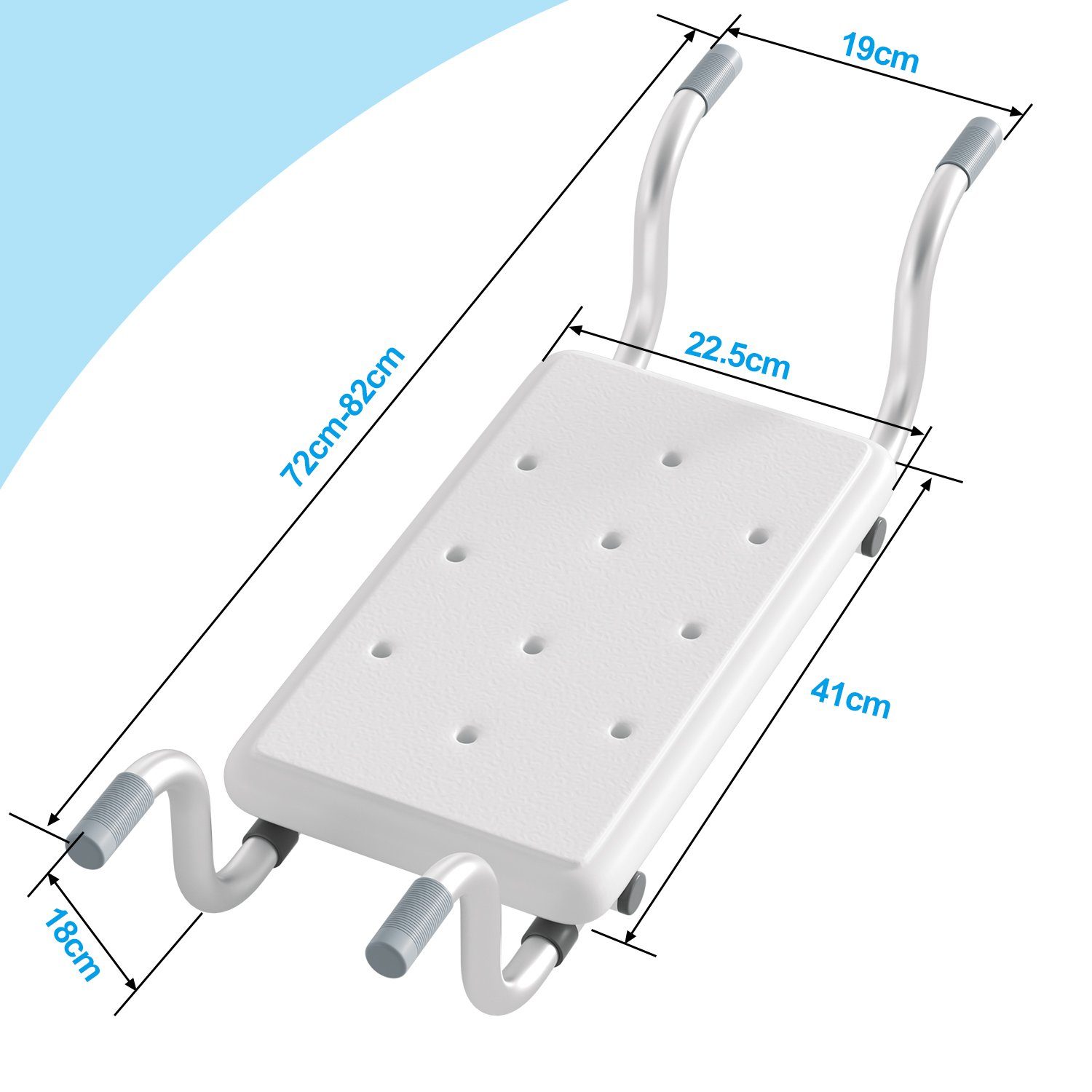 Gimisgu Badewannensitz Badewannensitz Wannensitz 72-82cm bis 136Kg Badesitz Weiß