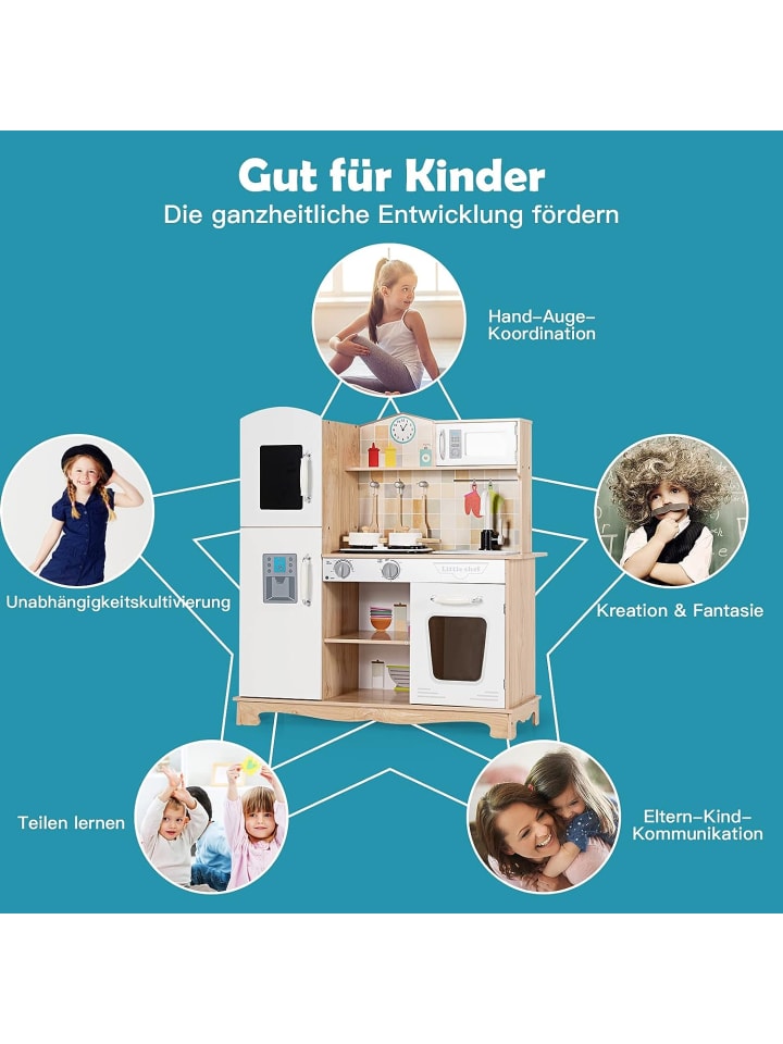 COSTWAY Spielküche für 3-7 Jahren in Weiß günstig kaufen 81 cm