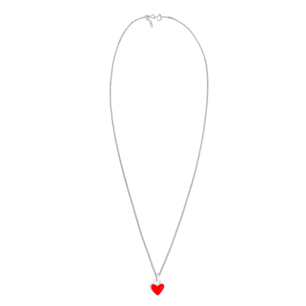Elli Elli Collier Enfants Pendentif Cœur Mignon avec émail rouge en argent sterling 92 collier