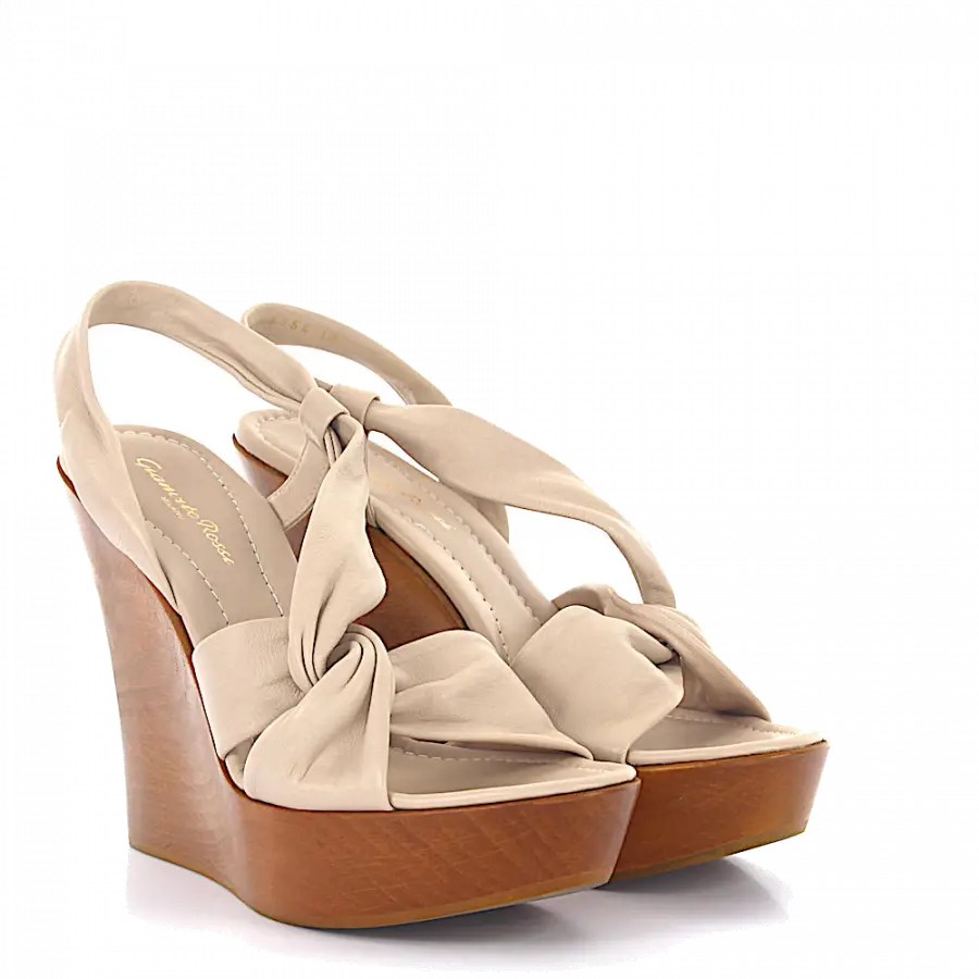 Gianvito Rossi - Plateausandalen beige-kombi braun - beige