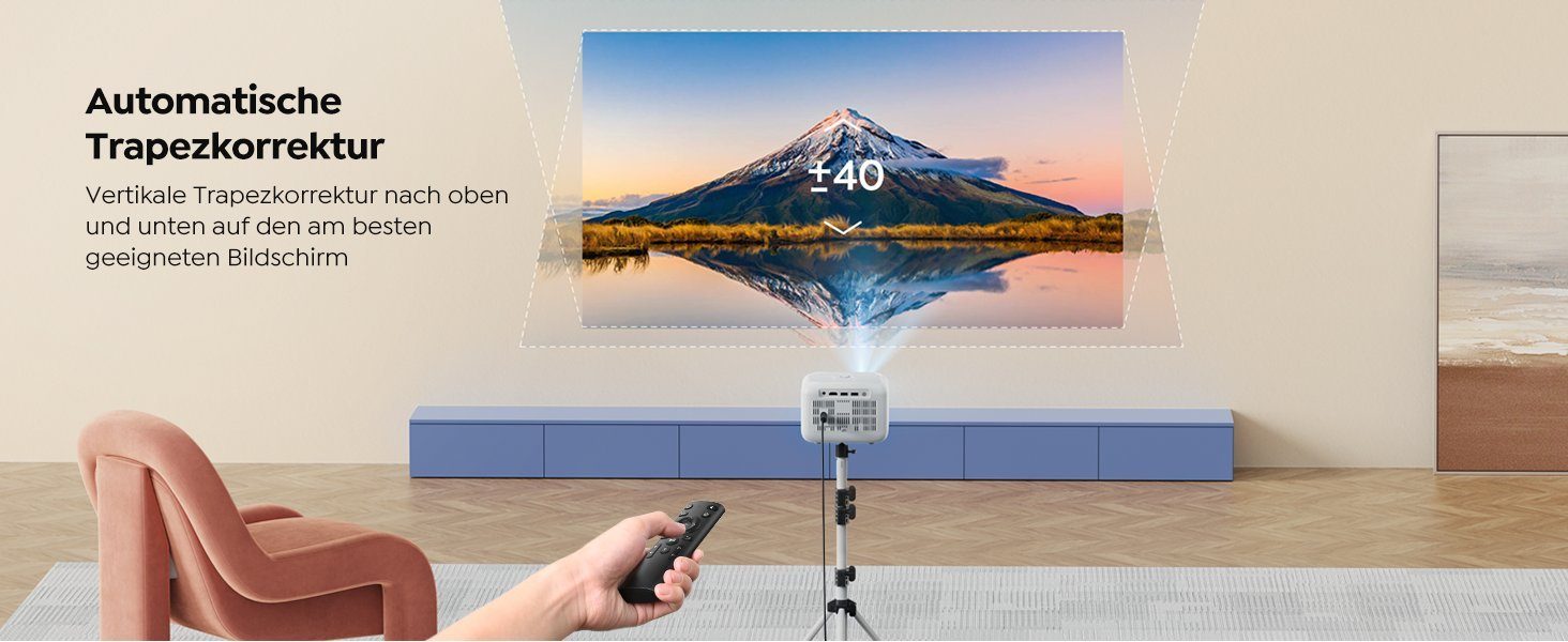 Yaber Native 1080P 5G WiFi Bluetooth mit Fernbedienung Mini-Beamer (9500 lm, 12000:1, 1920x1080 px, Maximal 200