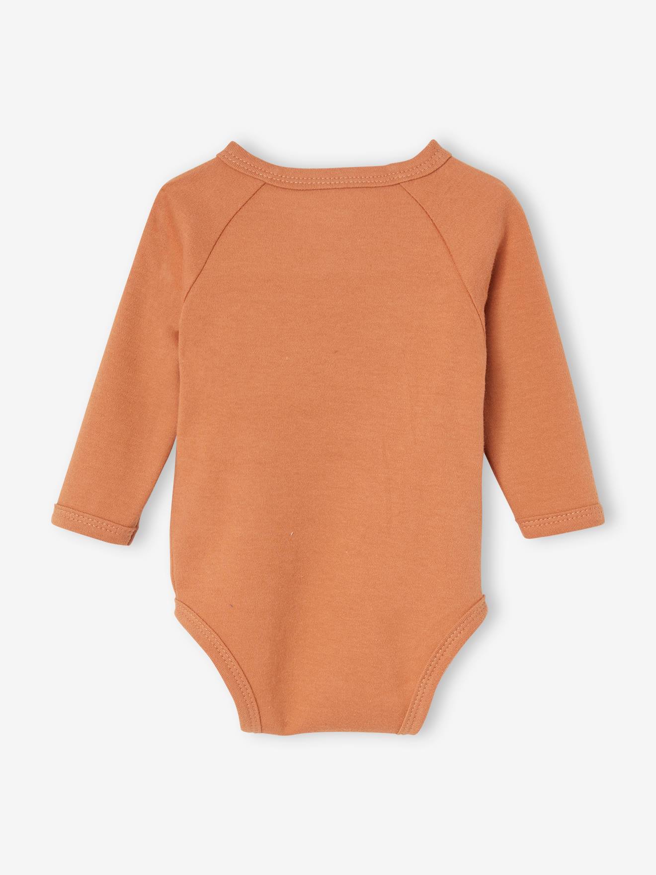 Lot de 2 bodies manches longues bébé ouverture naissance noisette