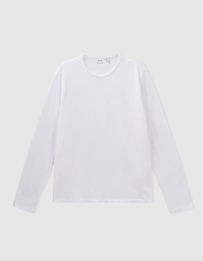 T-shirt L'Essentiel blanc col rond à manches longues Homme