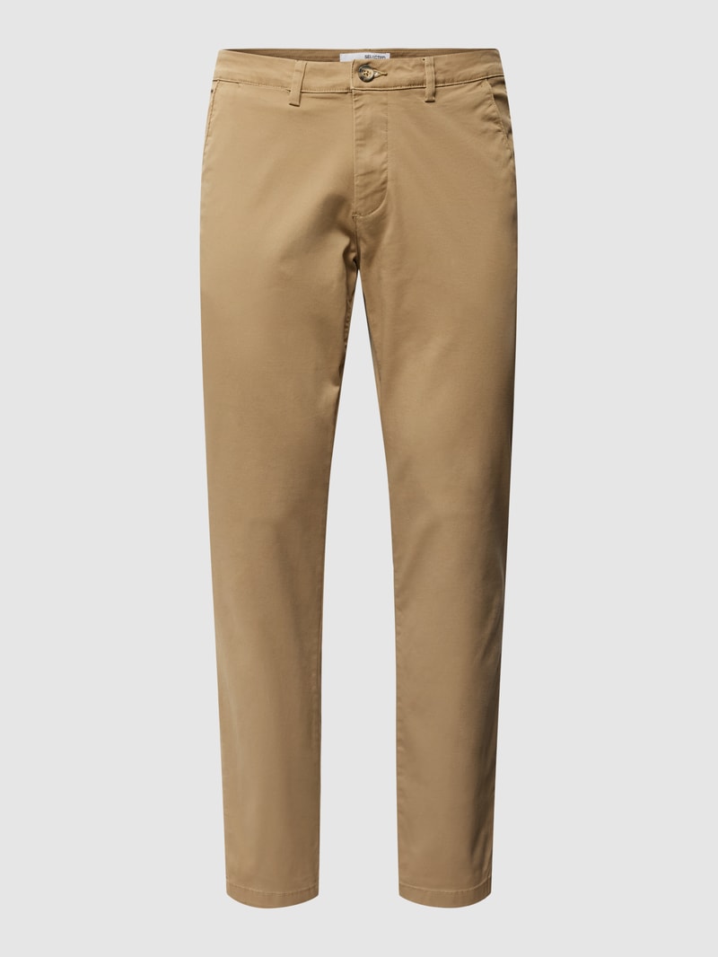Slim Fit Chino in unifarbenem Design Modell 'NEW Miles' in camel