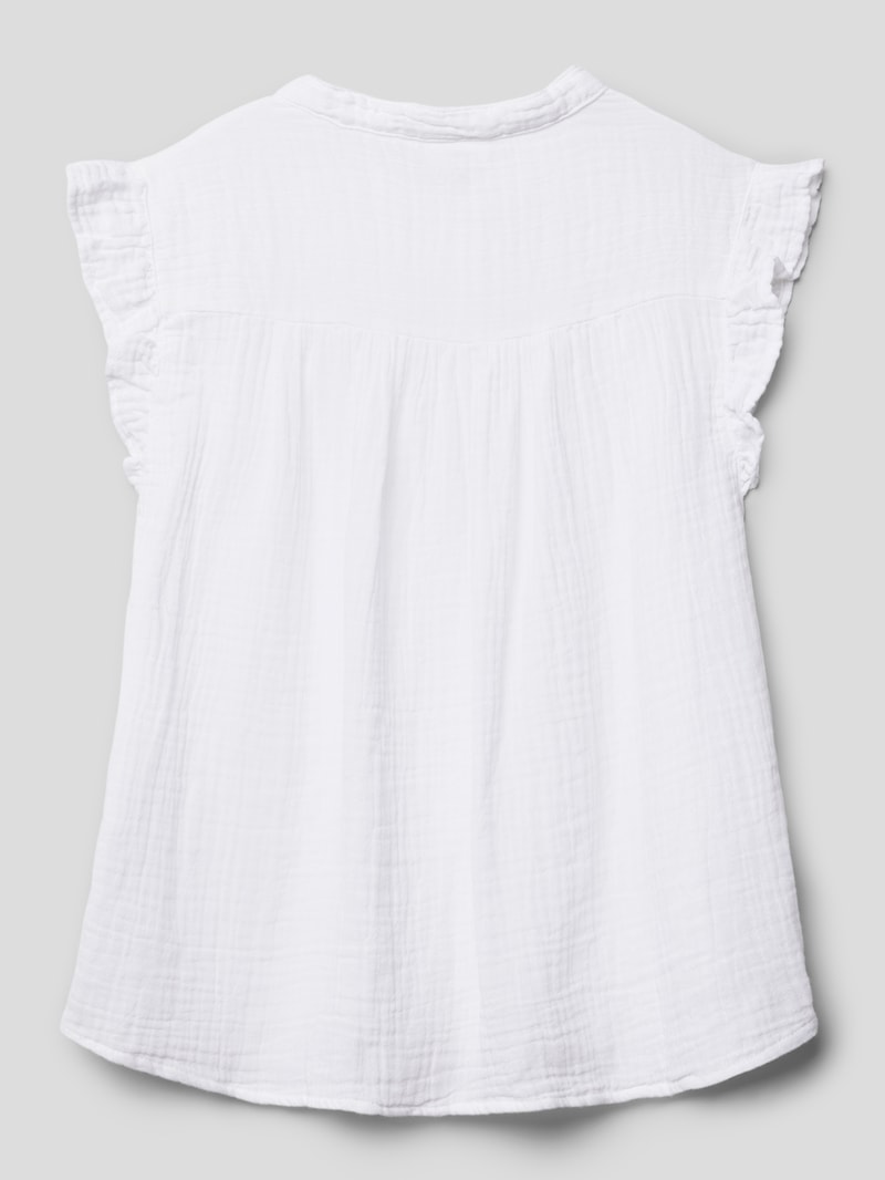 Blusenshirt aus Baumwolle mit Strukturmuster in weiß