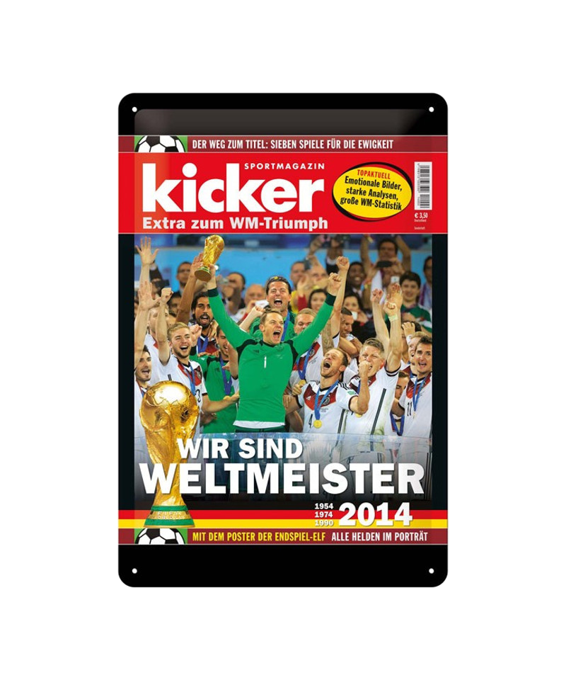 kicker Retro-Blechschild kicker-Extra WM 2014
