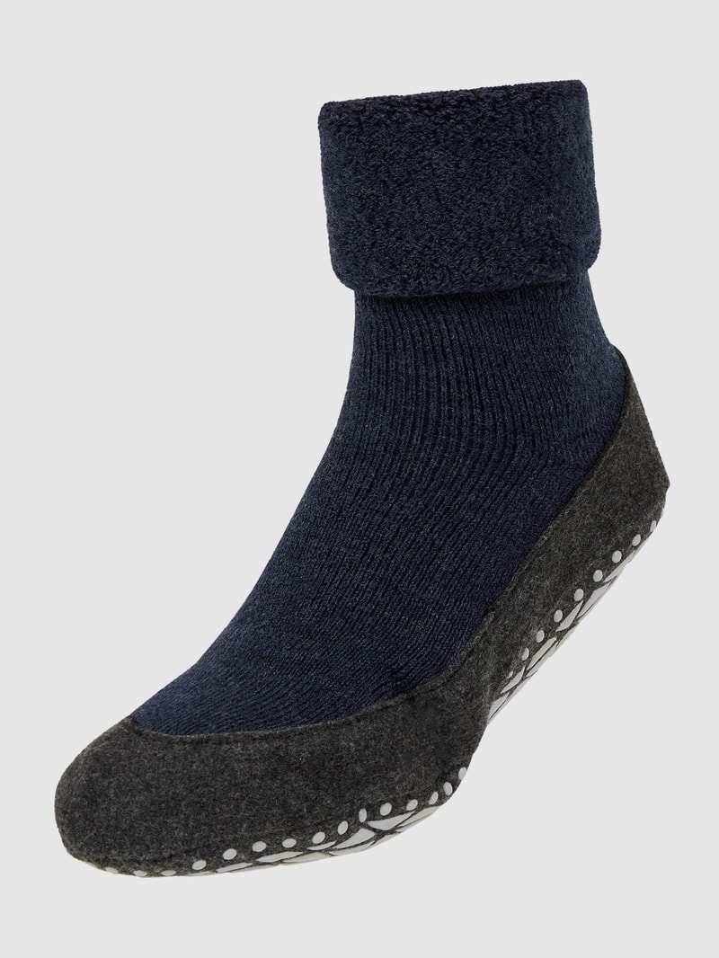Socken mit elastischem Rippenbündchen Modell 'COSYSHOES' in marineblau