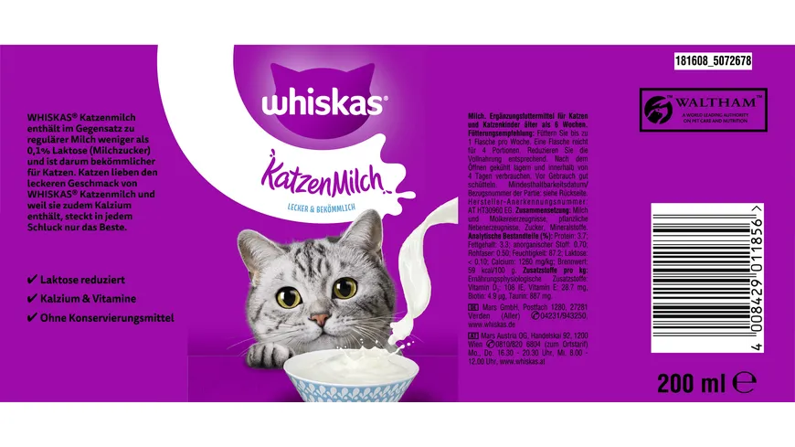 WHISKAS® Katzenmilch 200 ml