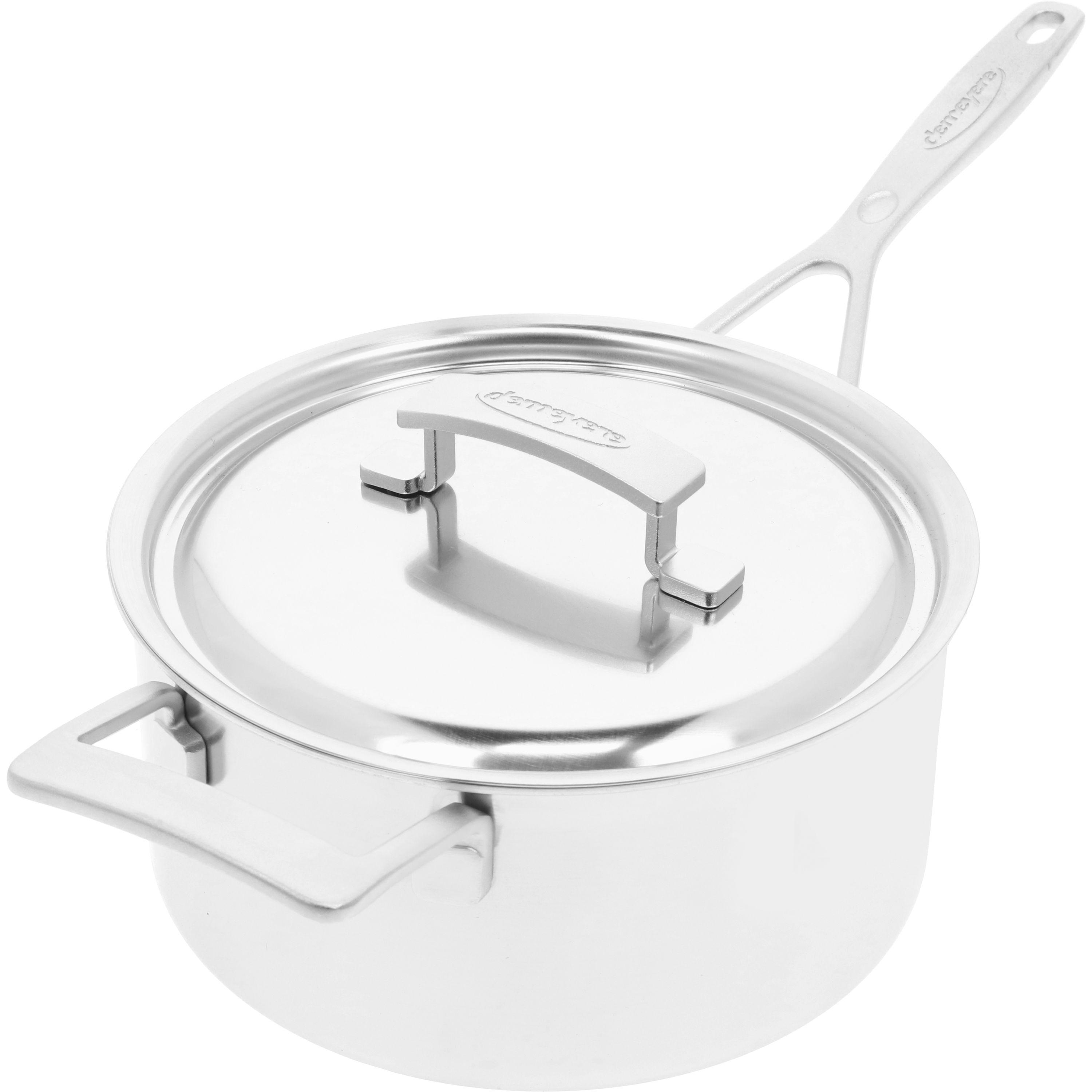 Stieltopf mit Deckel 22 cm, 18/10 Edelstahl, Silber