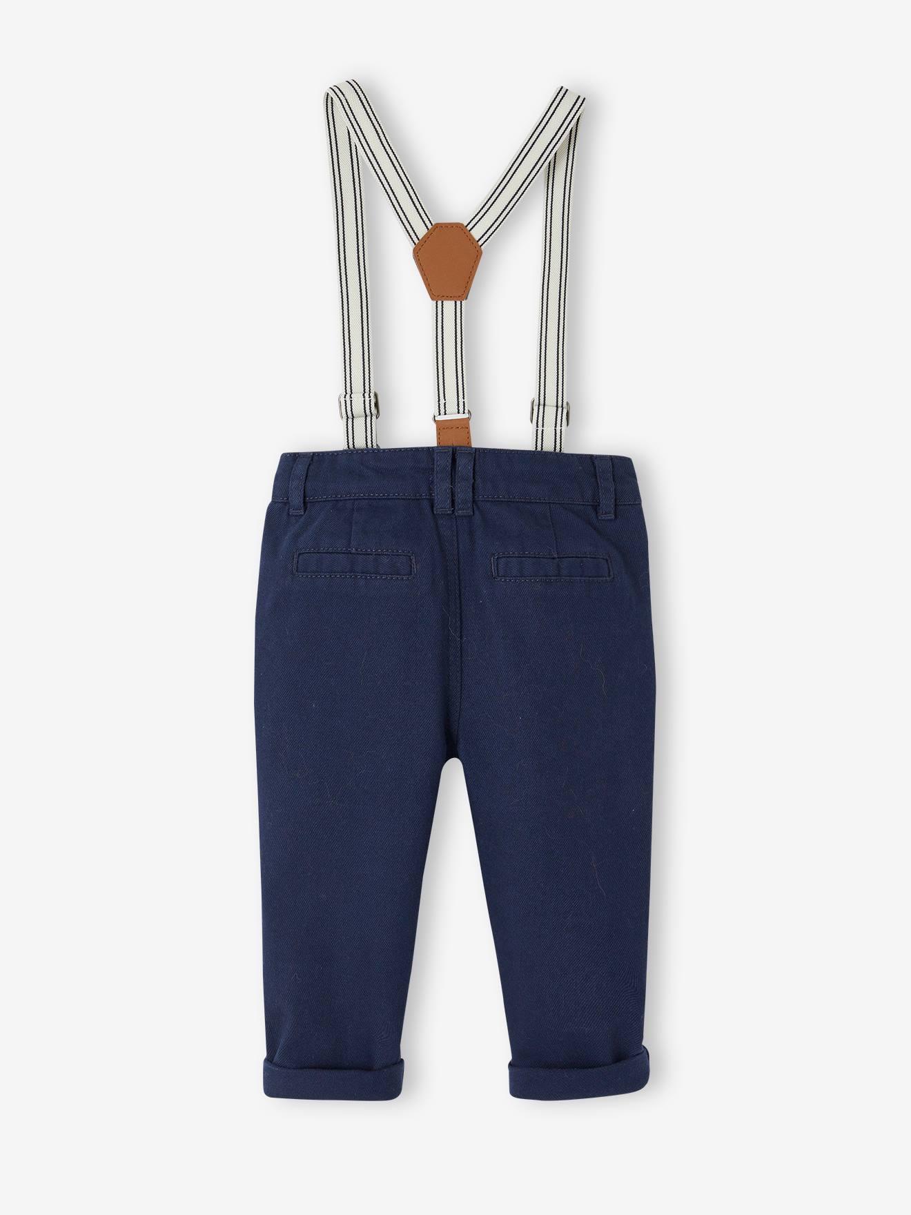 Vertbaudet Baby Hose mit abnehmbaren Trägern - marine