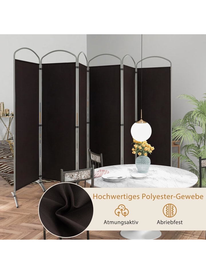 COSTWAY Raumteiler 6 tlg. 188cm in Braun günstig kaufen onesize