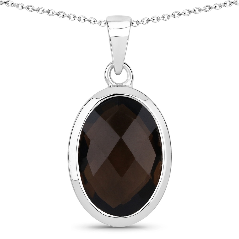 Rafaela Donata Chaîne Argent sterling Quartz fumé en Argent Bijoux