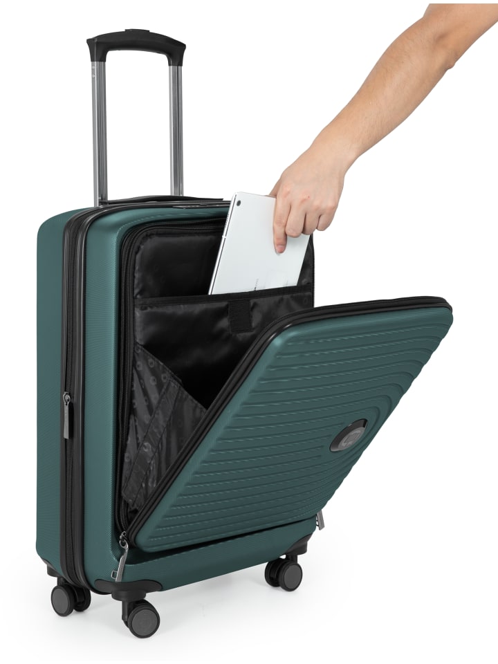 Hauptstadtkoffer Mitte - Handgepäck Bordgepäck-Trolley Koffer, TSA, in Waldgrün günstig kaufen S
