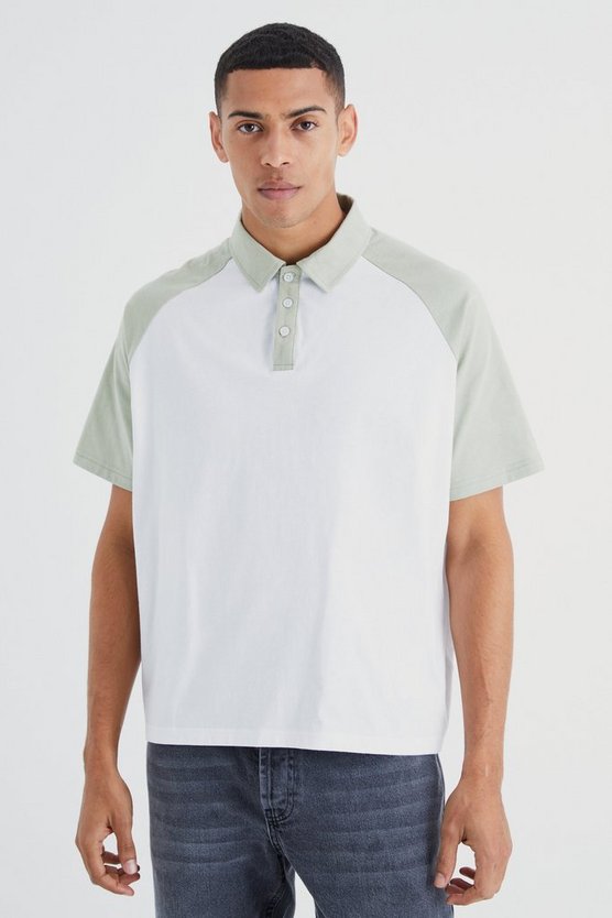 Kastiges Oversize Raglan Poloshirt