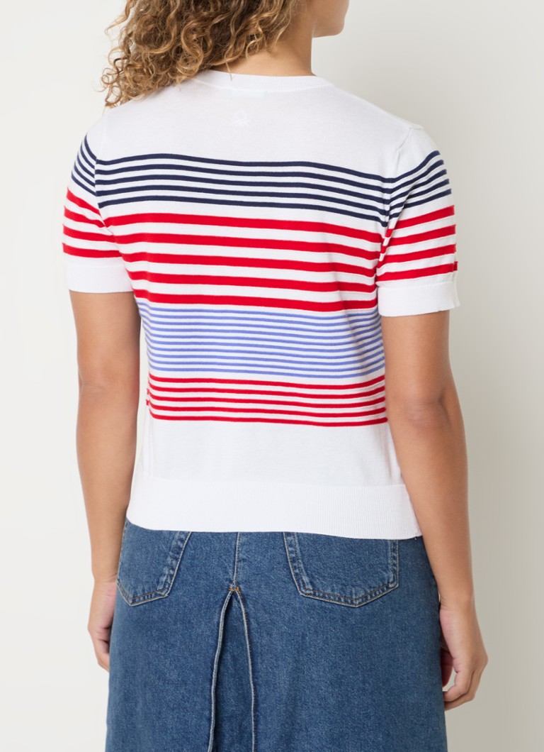 Benetton Fine-knit T-shirt with stripe print